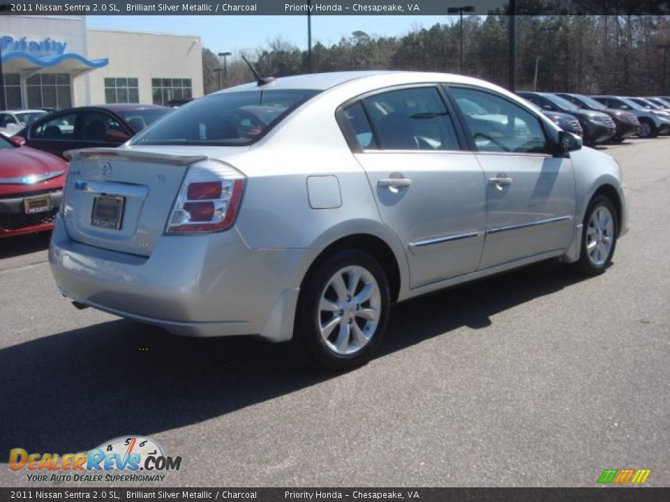 2011 Nissan Sentra 2.0 SL Brilliant Silver Metallic / Charcoal Photo #4