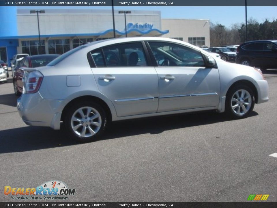 2011 Nissan Sentra 2.0 SL Brilliant Silver Metallic / Charcoal Photo #5