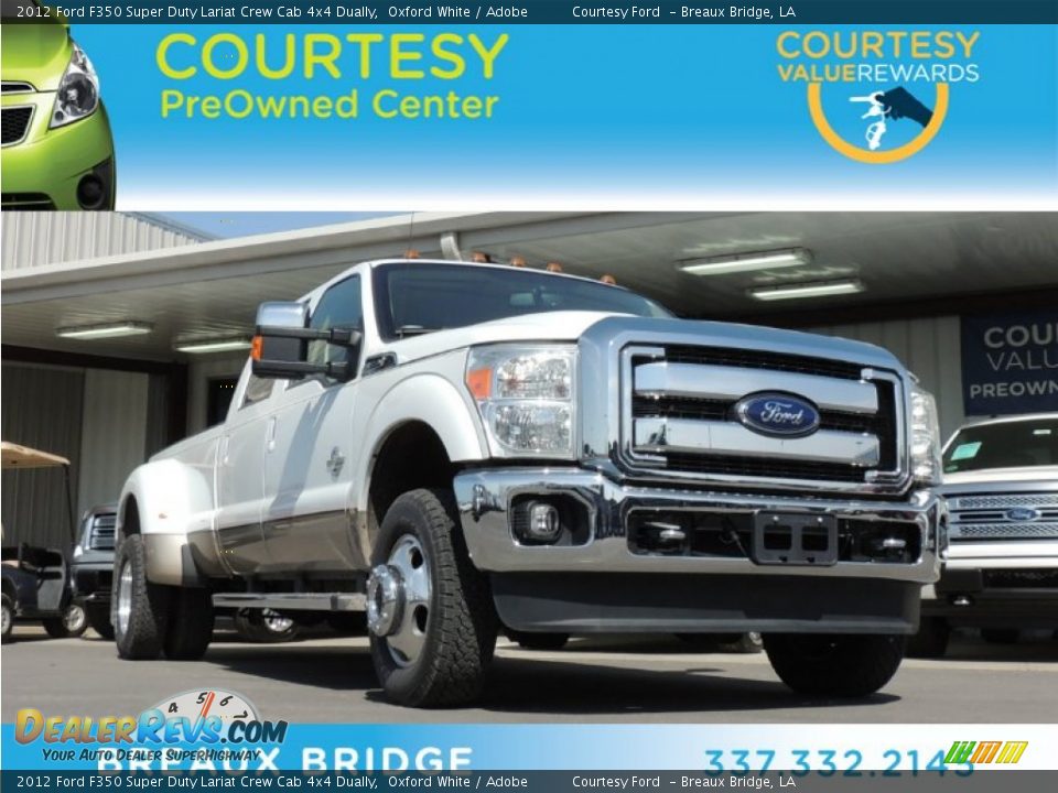 2012 Ford F350 Super Duty Lariat Crew Cab 4x4 Dually Oxford White / Adobe Photo #1