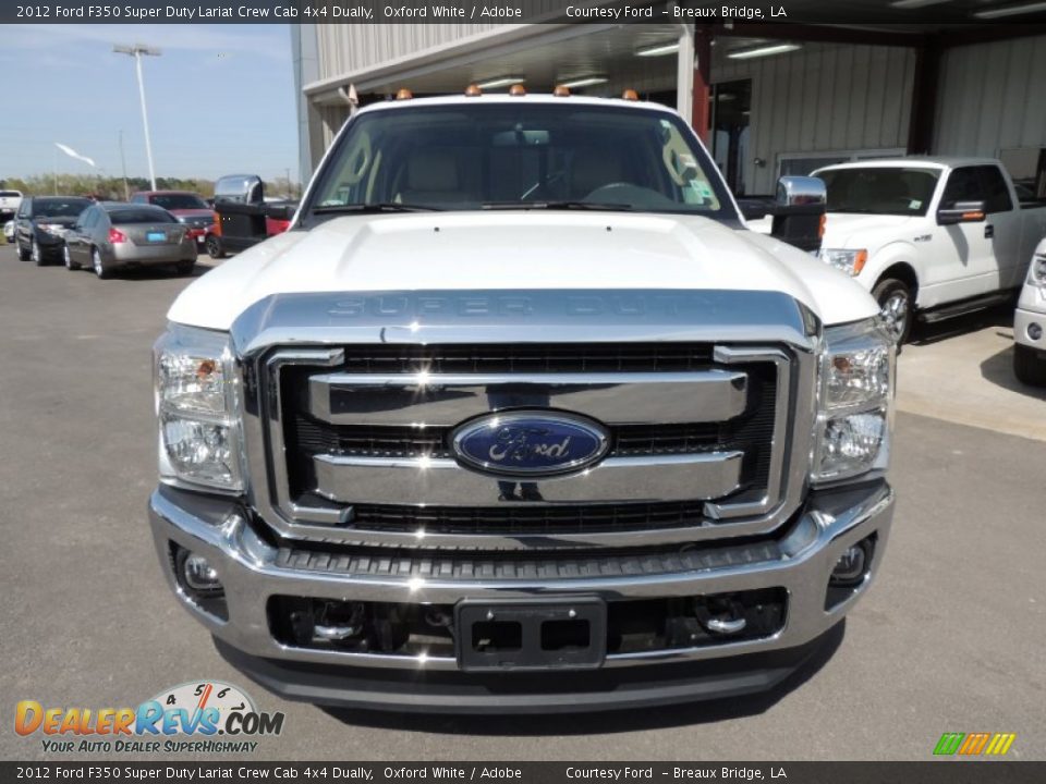 2012 Ford F350 Super Duty Lariat Crew Cab 4x4 Dually Oxford White / Adobe Photo #2