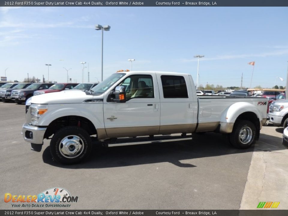 2012 Ford F350 Super Duty Lariat Crew Cab 4x4 Dually Oxford White / Adobe Photo #5