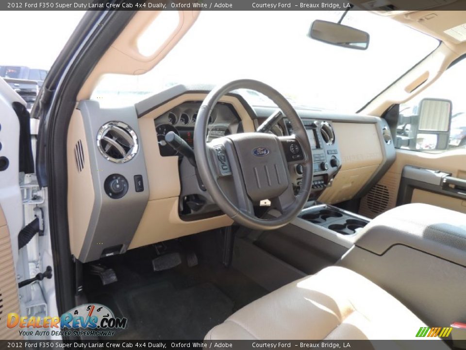 2012 Ford F350 Super Duty Lariat Crew Cab 4x4 Dually Oxford White / Adobe Photo #13