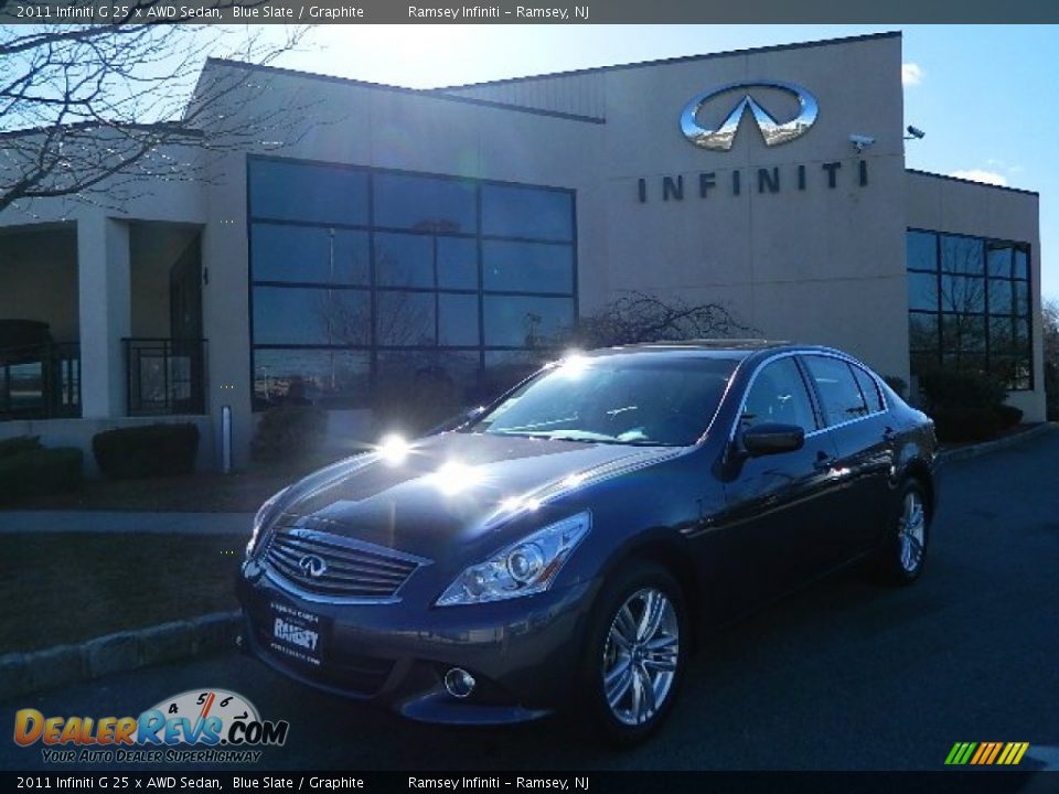 2011 Infiniti G 25 x AWD Sedan Blue Slate / Graphite Photo #2