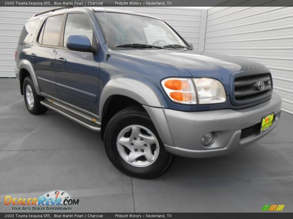 2003 Toyota Sequoia SR5 Blue Marlin Pearl / Charcoal Photo #2