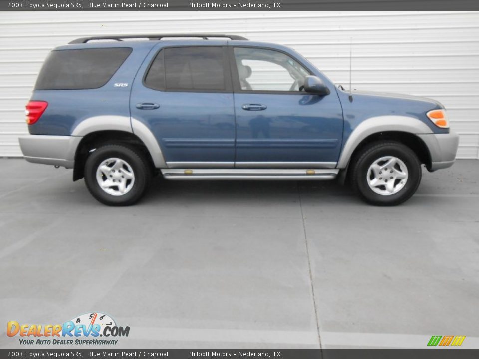2003 Toyota Sequoia SR5 Blue Marlin Pearl / Charcoal Photo #3