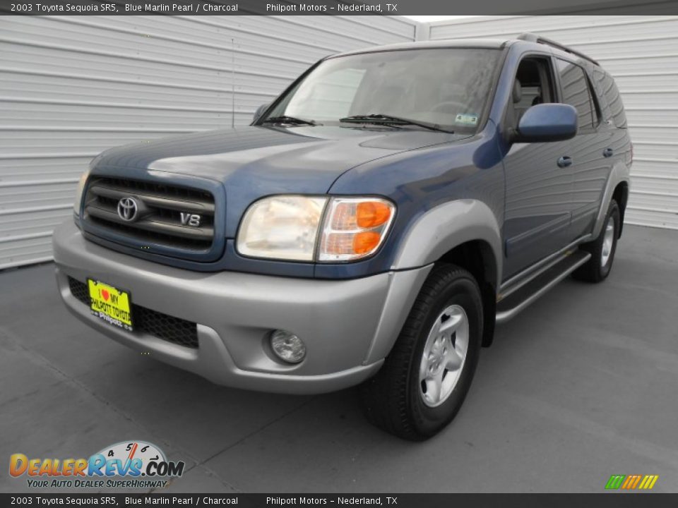 2003 Toyota Sequoia SR5 Blue Marlin Pearl / Charcoal Photo #7