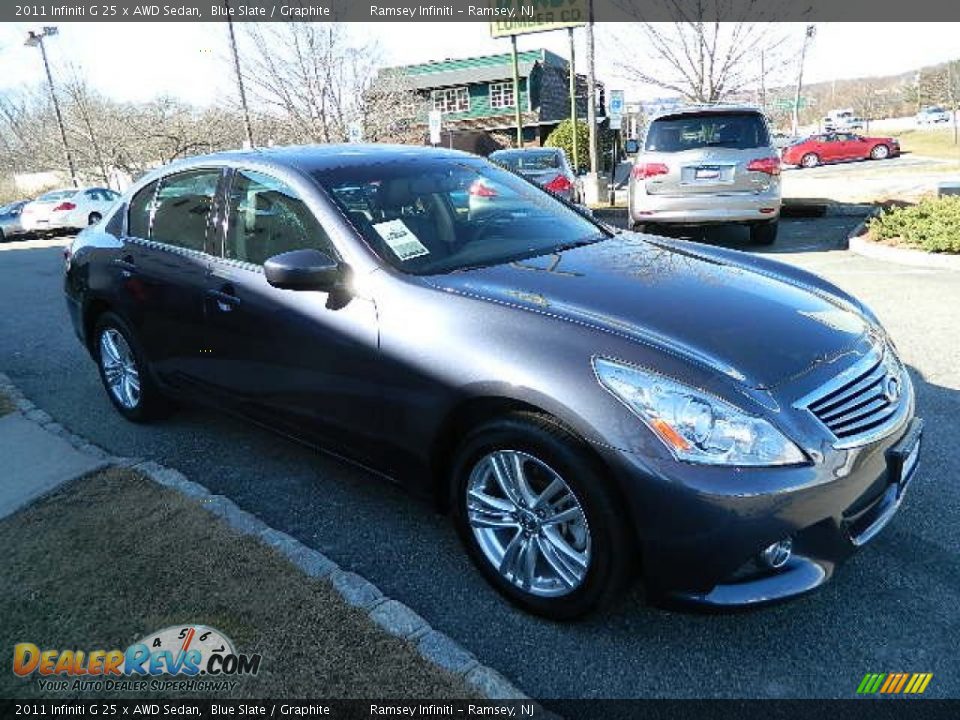 2011 Infiniti G 25 x AWD Sedan Blue Slate / Graphite Photo #9