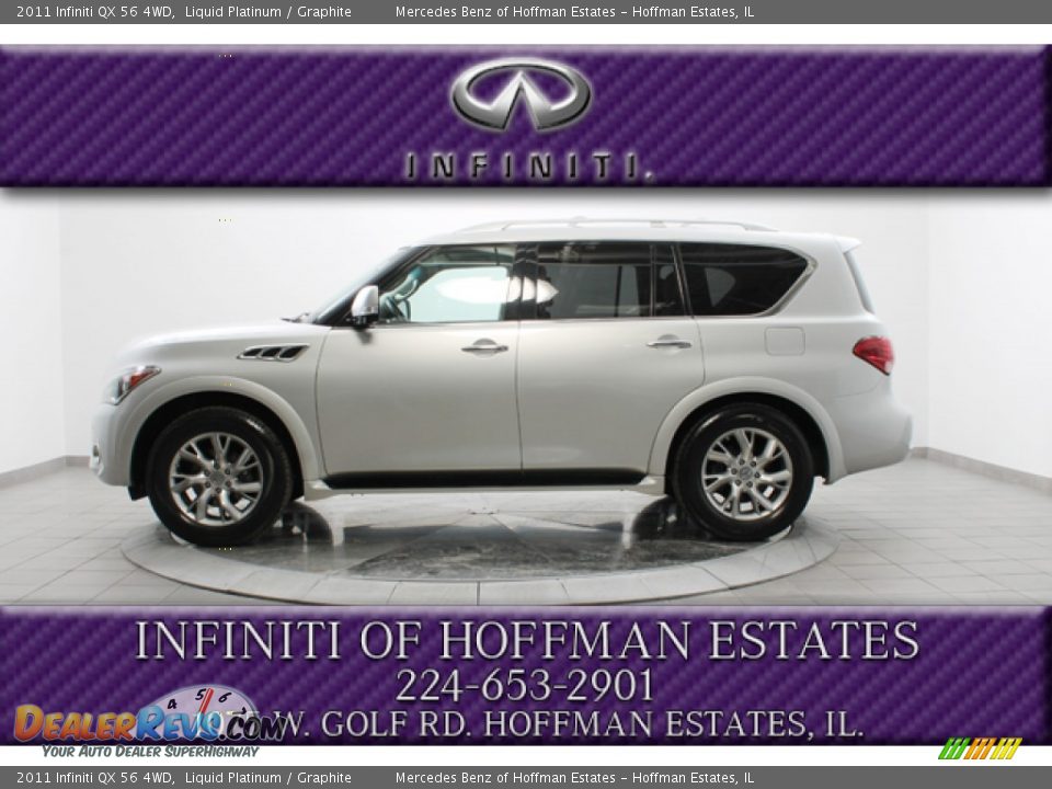 2011 Infiniti QX 56 4WD Liquid Platinum / Graphite Photo #2