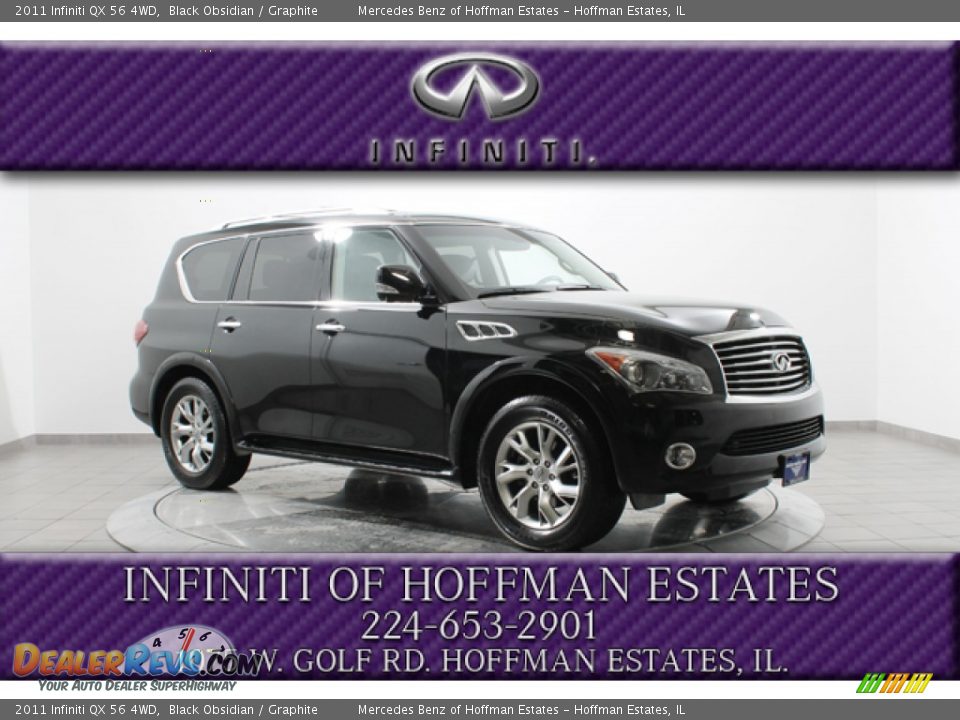 2011 Infiniti QX 56 4WD Black Obsidian / Graphite Photo #1