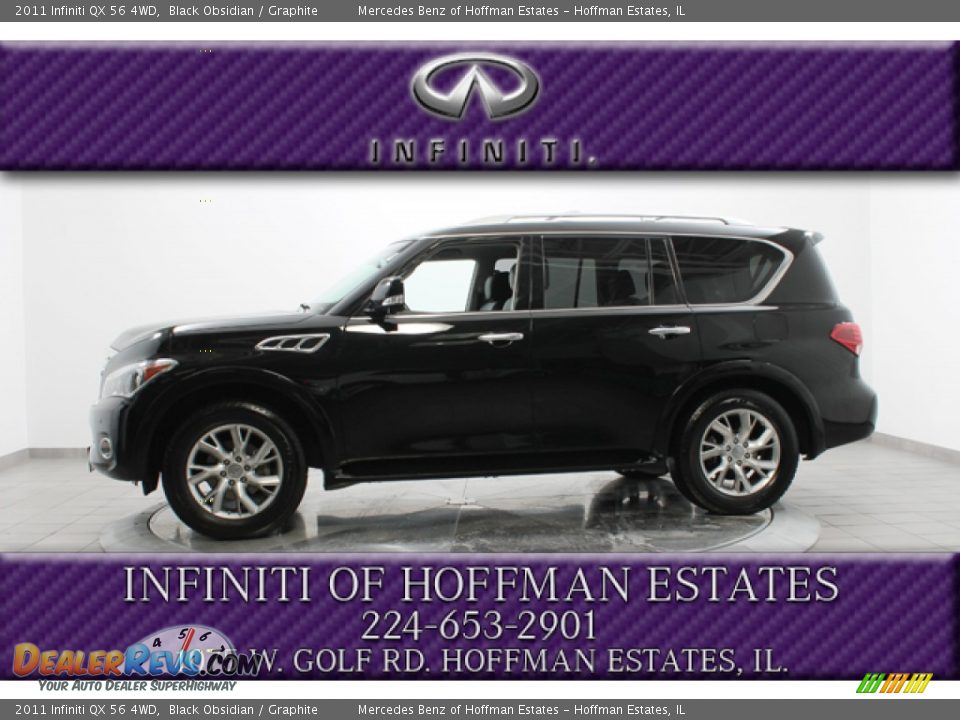 2011 Infiniti QX 56 4WD Black Obsidian / Graphite Photo #2