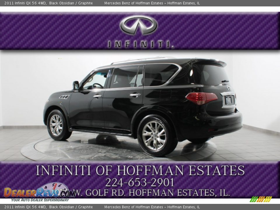 2011 Infiniti QX 56 4WD Black Obsidian / Graphite Photo #5