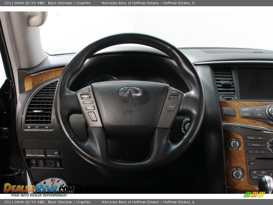 2011 Infiniti QX 56 4WD Black Obsidian / Graphite Photo #7