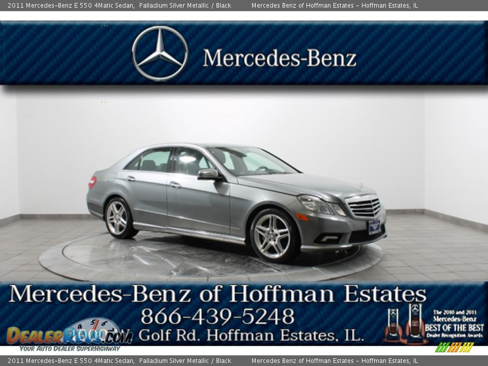2011 Mercedes-Benz E 550 4Matic Sedan Palladium Silver Metallic / Black Photo #1