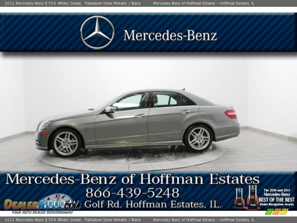 2011 Mercedes-Benz E 550 4Matic Sedan Palladium Silver Metallic / Black Photo #2