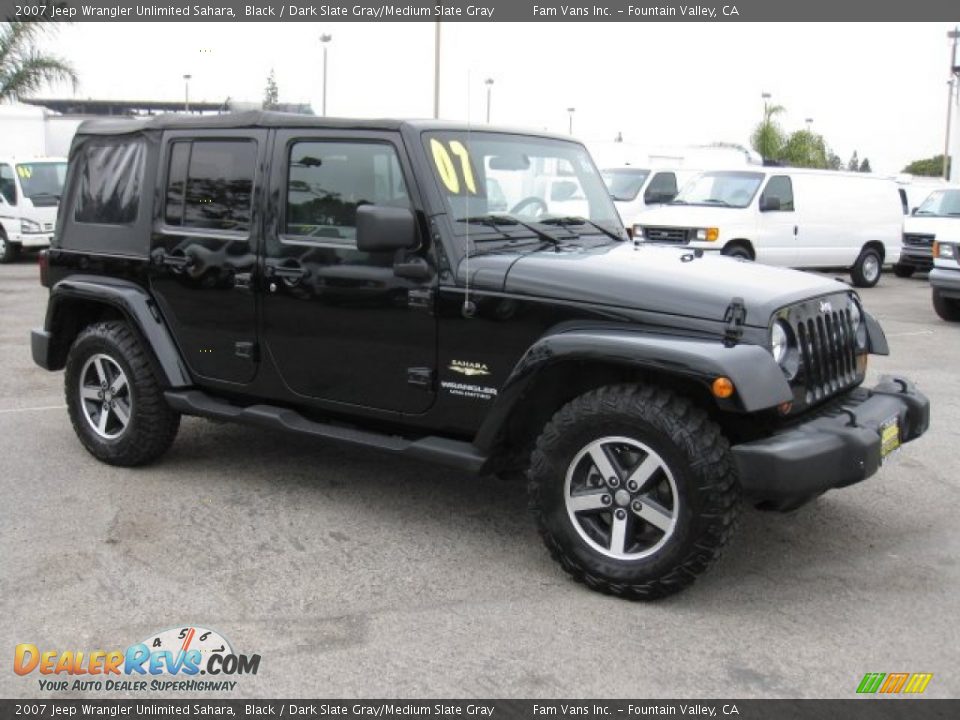2007 Jeep Wrangler Unlimited Sahara Black / Dark Slate Gray/Medium Slate Gray Photo #1