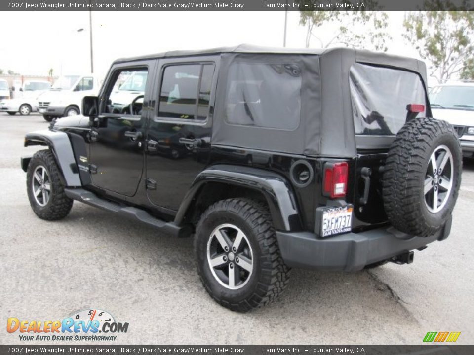 2007 Jeep Wrangler Unlimited Sahara Black / Dark Slate Gray/Medium Slate Gray Photo #4