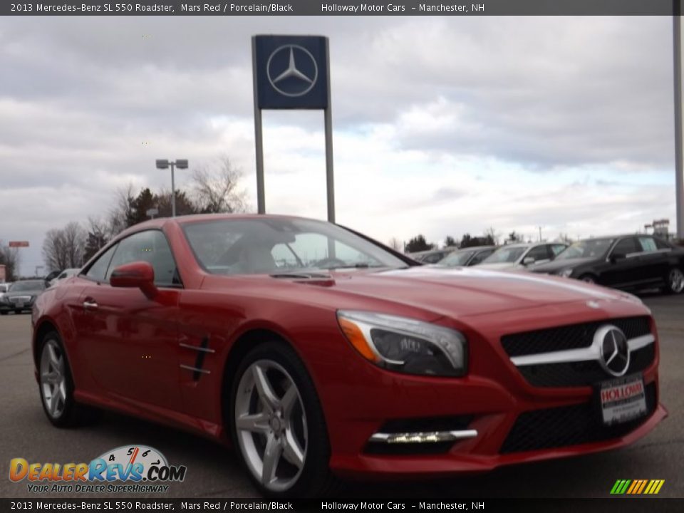 2013 Mercedes-Benz SL 550 Roadster Mars Red / Porcelain/Black Photo #1