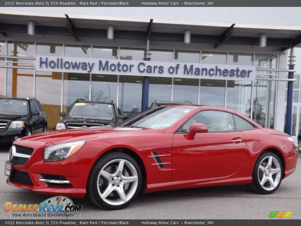 2013 Mercedes-Benz SL 550 Roadster Mars Red / Porcelain/Black Photo #2