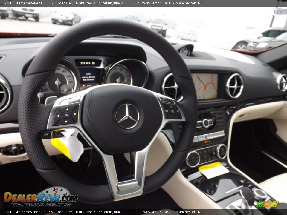 2013 Mercedes-Benz SL 550 Roadster Mars Red / Porcelain/Black Photo #8