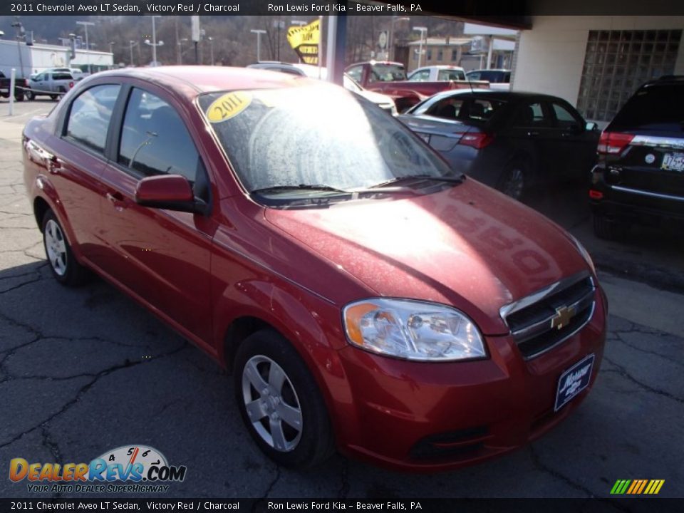 2011 Chevrolet Aveo LT Sedan Victory Red / Charcoal Photo #2
