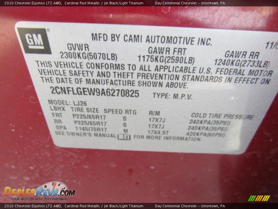 2010 Chevrolet Equinox LTZ AWD Cardinal Red Metallic / Jet Black/Light Titanium Photo #19
