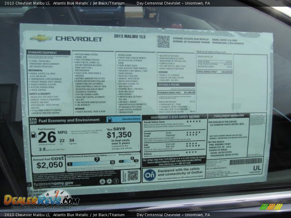 2013 Chevrolet Malibu LS Atlantis Blue Metallic / Jet Black/Titanium Photo #8