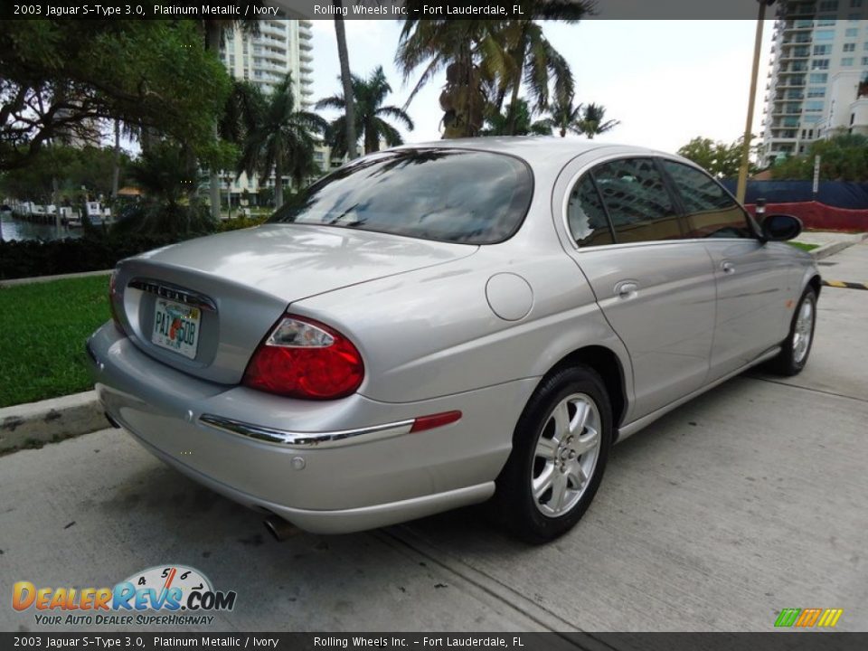 2003 Jaguar S-Type 3.0 Platinum Metallic / Ivory Photo #13