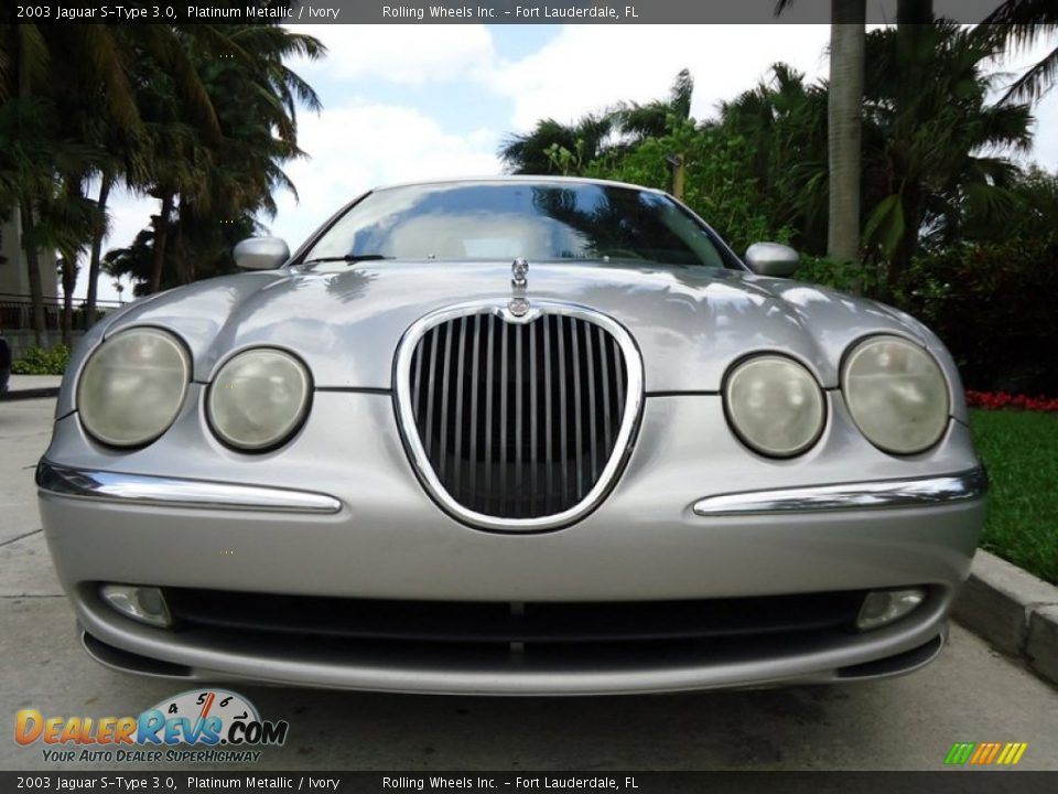 2003 Jaguar S-Type 3.0 Platinum Metallic / Ivory Photo #34