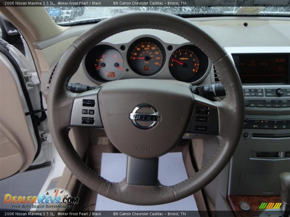 2006 Nissan Maxima 3.5 SL Winter Frost Pearl / Black Photo #11