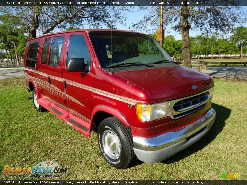 Front 3/4 View of 1997 Ford E Series Van E150 Conversion Van Photo #2