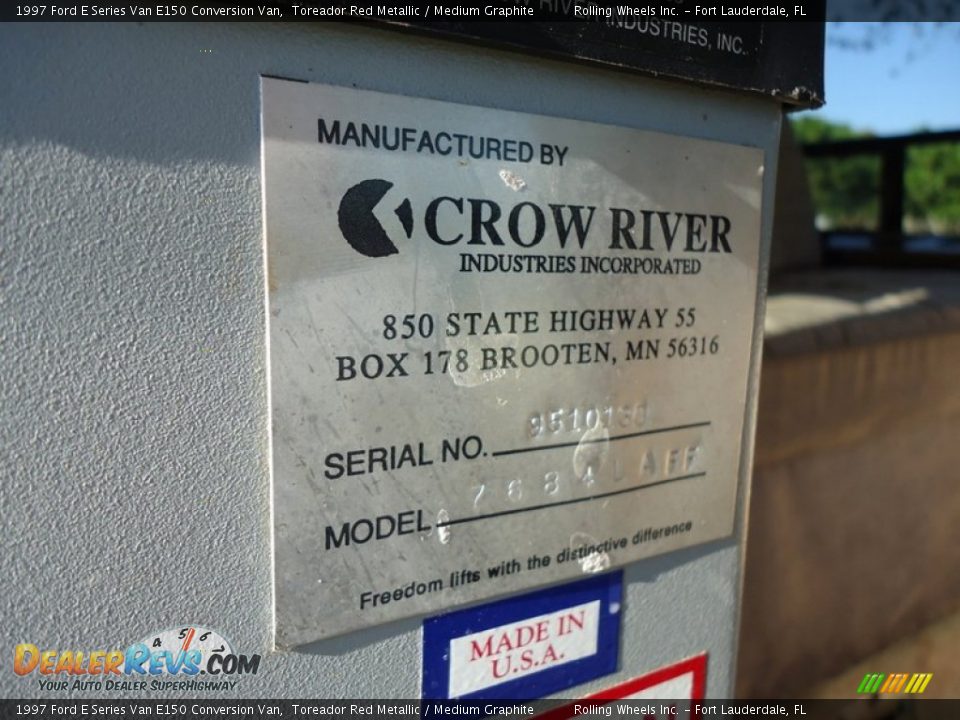 1997 Ford E Series Van E150 Conversion Van Toreador Red Metallic / Medium Graphite Photo #17