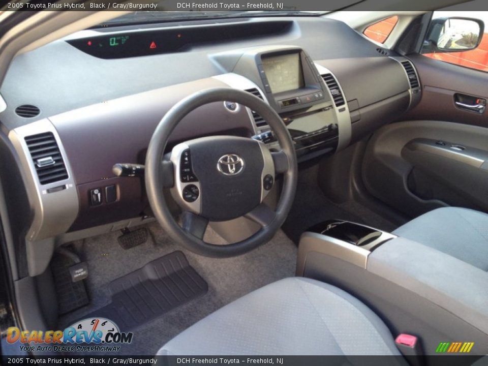 2005 Toyota Prius Hybrid Black / Gray/Burgundy Photo #13