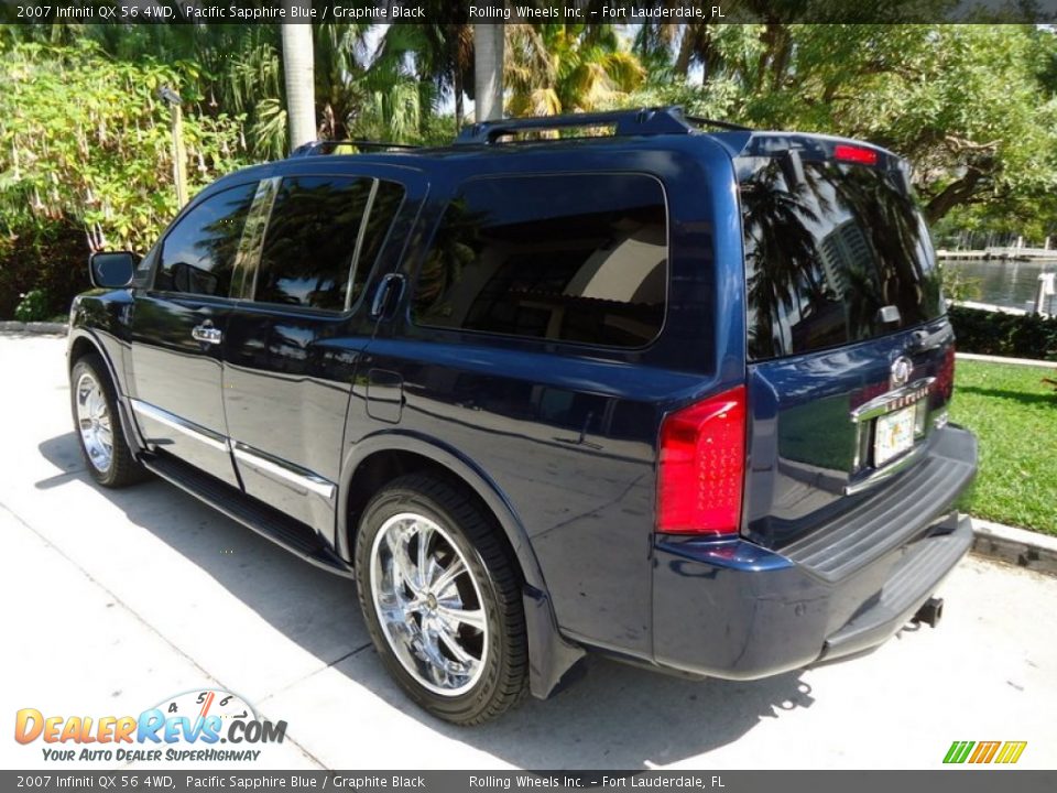 2007 Infiniti QX 56 4WD Pacific Sapphire Blue / Graphite Black Photo #5
