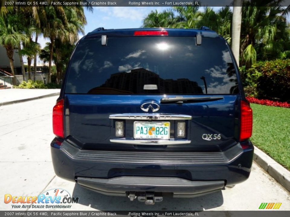 2007 Infiniti QX 56 4WD Pacific Sapphire Blue / Graphite Black Photo #7