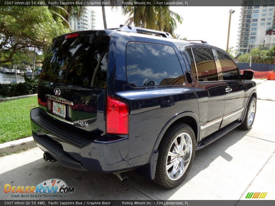 2007 Infiniti QX 56 4WD Pacific Sapphire Blue / Graphite Black Photo #9