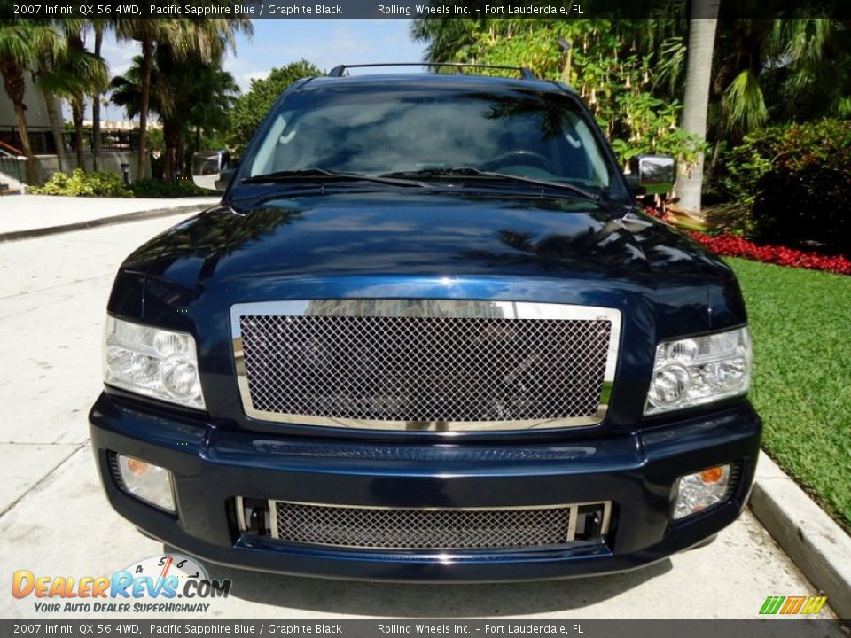 2007 Infiniti QX 56 4WD Pacific Sapphire Blue / Graphite Black Photo #15