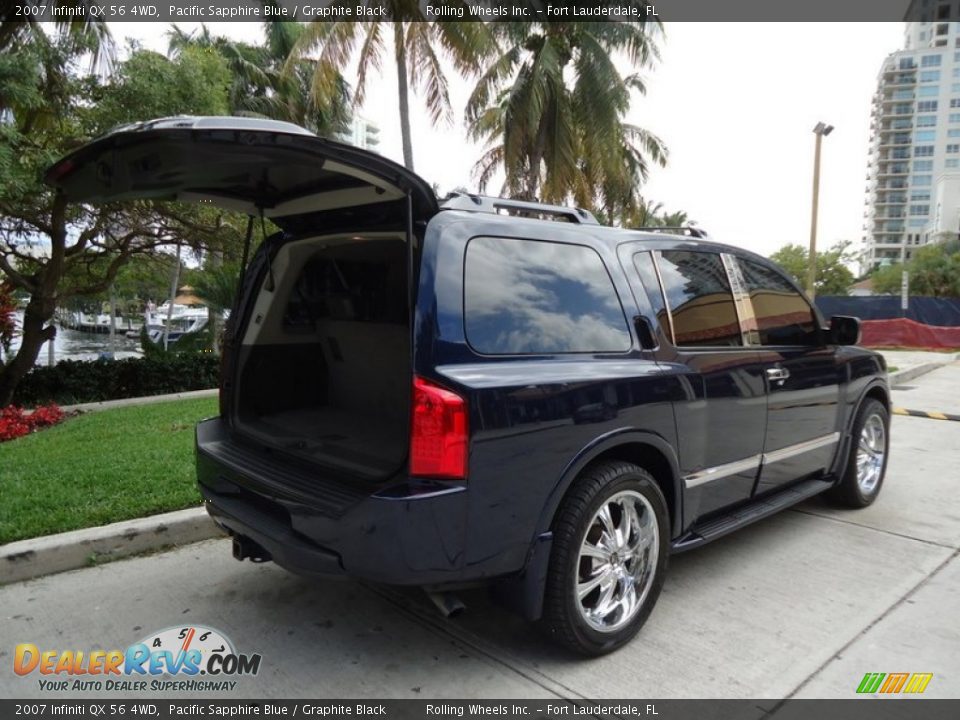 2007 Infiniti QX 56 4WD Pacific Sapphire Blue / Graphite Black Photo #23