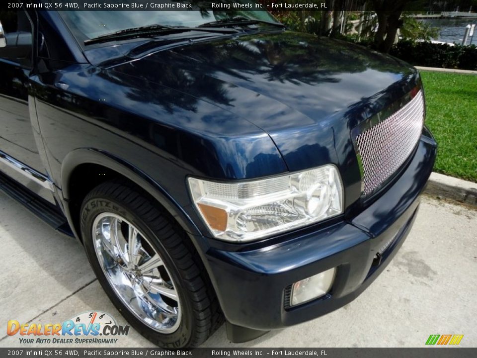 2007 Infiniti QX 56 4WD Pacific Sapphire Blue / Graphite Black Photo #25