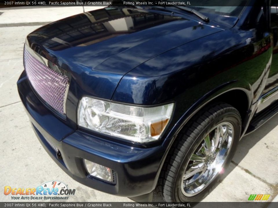 2007 Infiniti QX 56 4WD Pacific Sapphire Blue / Graphite Black Photo #34