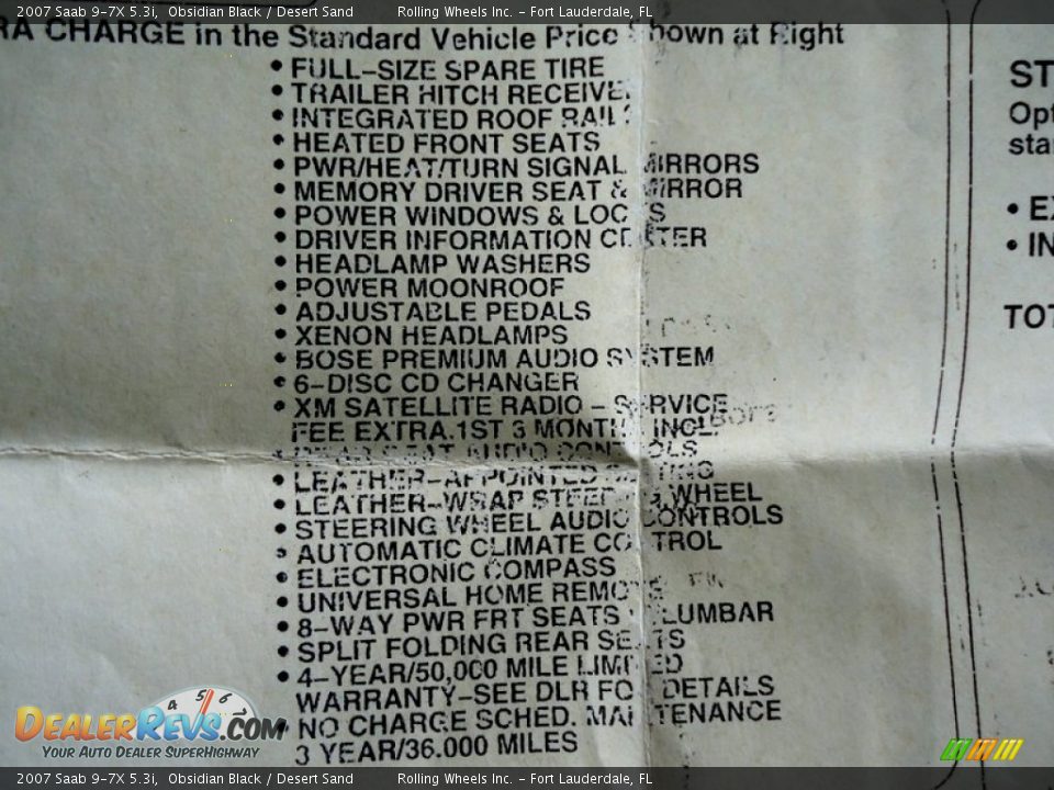 2007 Saab 9-7X 5.3i Window Sticker Photo #8