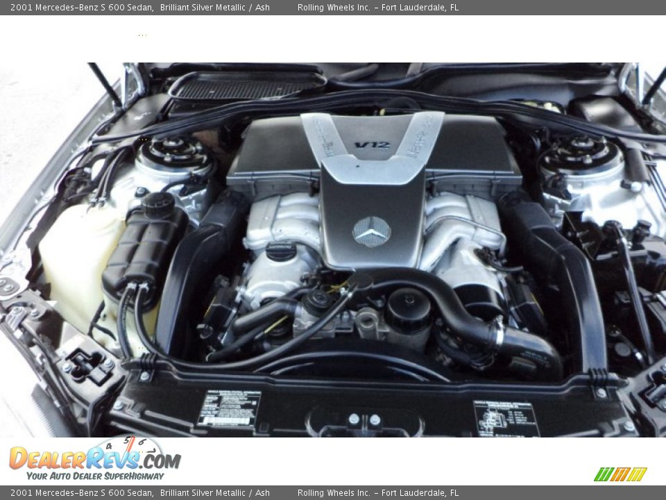 2001 Mercedes-Benz S 600 Sedan 5.8 Liter SOHC 36-Valve V12 Engine Photo #11