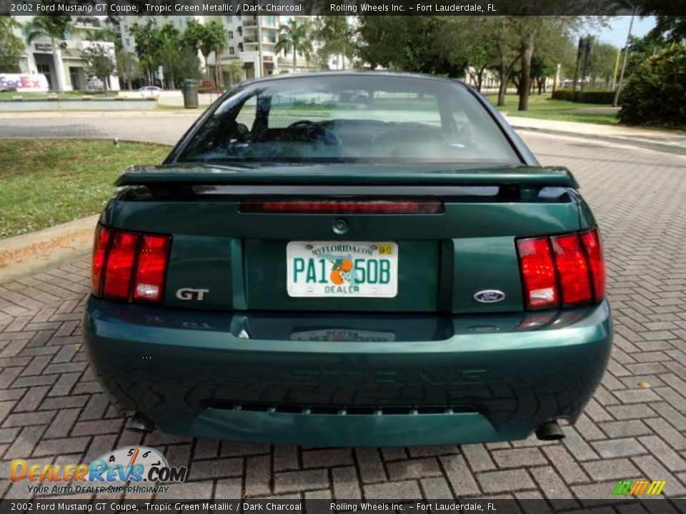 2002 Ford Mustang GT Coupe Tropic Green Metallic / Dark Charcoal Photo #4