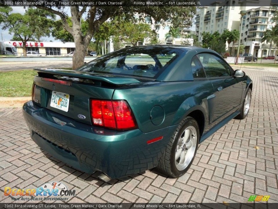 2002 Ford Mustang GT Coupe Tropic Green Metallic / Dark Charcoal Photo #6