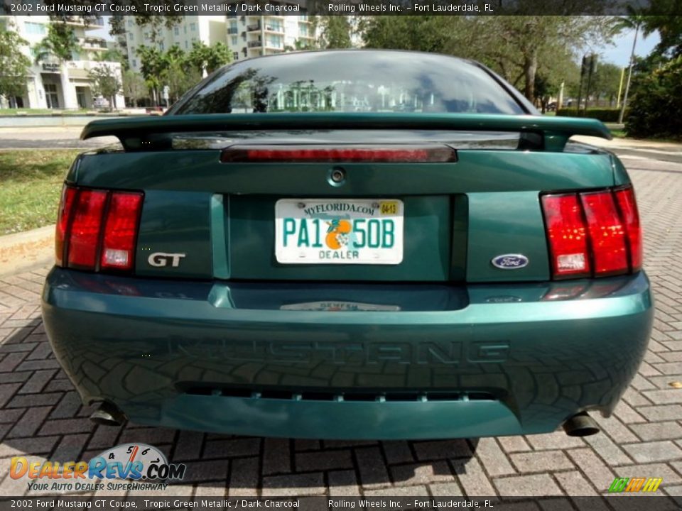 2002 Ford Mustang GT Coupe Tropic Green Metallic / Dark Charcoal Photo #7