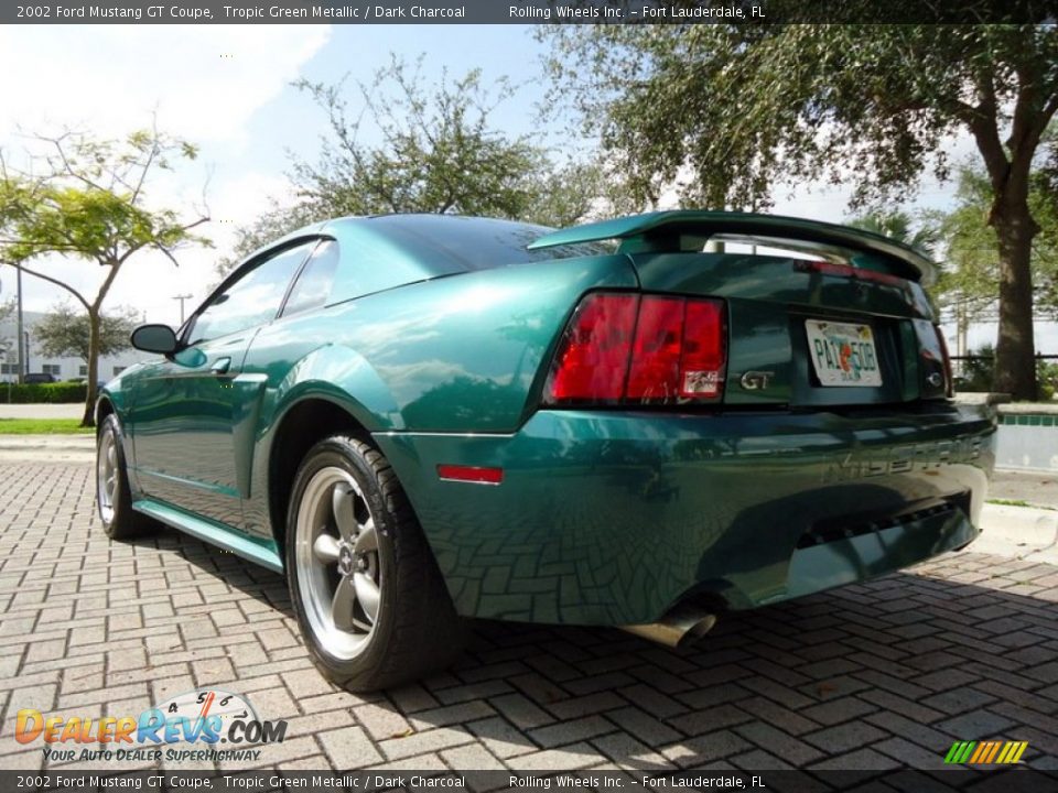 2002 Ford Mustang GT Coupe Tropic Green Metallic / Dark Charcoal Photo #33