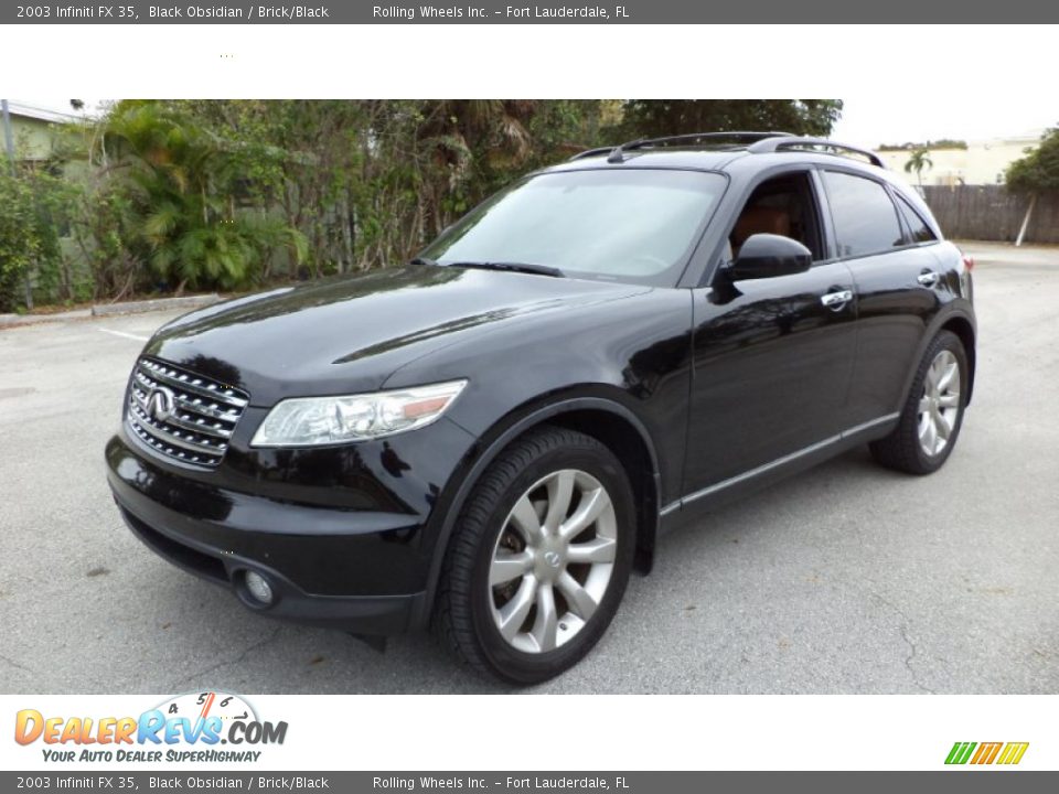2003 Infiniti FX 35 Black Obsidian / Brick/Black Photo #1