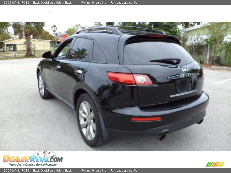 2003 Infiniti FX 35 Black Obsidian / Brick/Black Photo #3