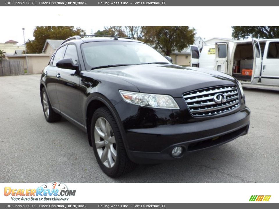 2003 Infiniti FX 35 Black Obsidian / Brick/Black Photo #4