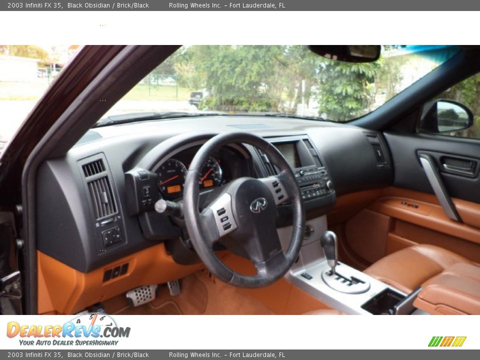 2003 Infiniti FX 35 Black Obsidian / Brick/Black Photo #8