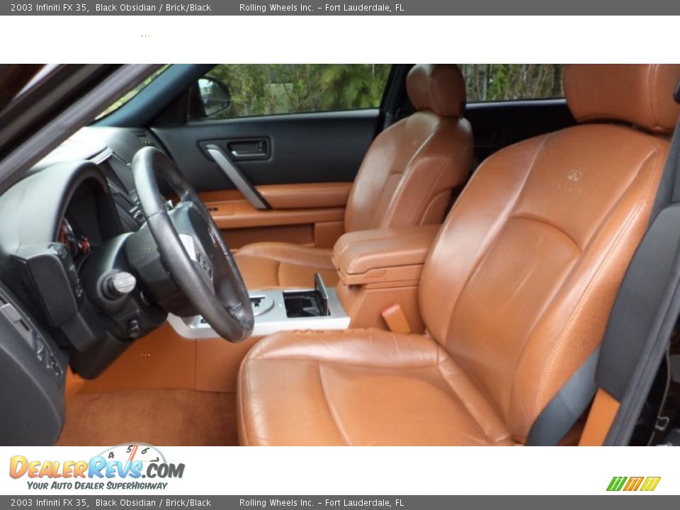 2003 Infiniti FX 35 Black Obsidian / Brick/Black Photo #9
